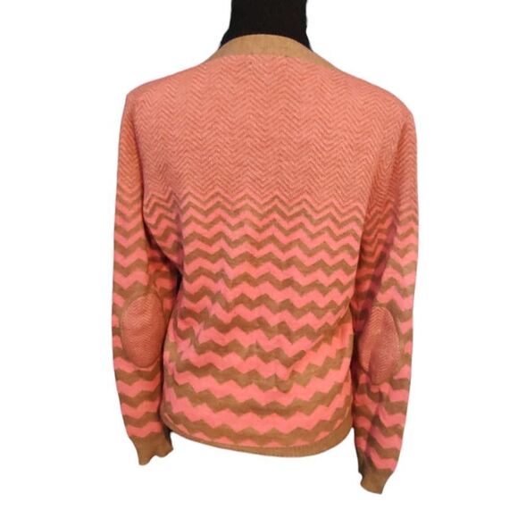Wallace Coral Tan Chevron Cardigan Medium - Picture 3 of 5